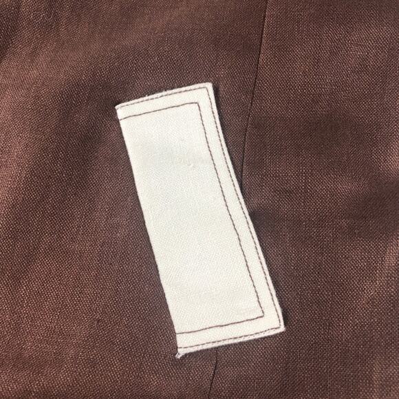 Morgan Mcfeeters brown/white linen dress 8 - Picture 7 of 9